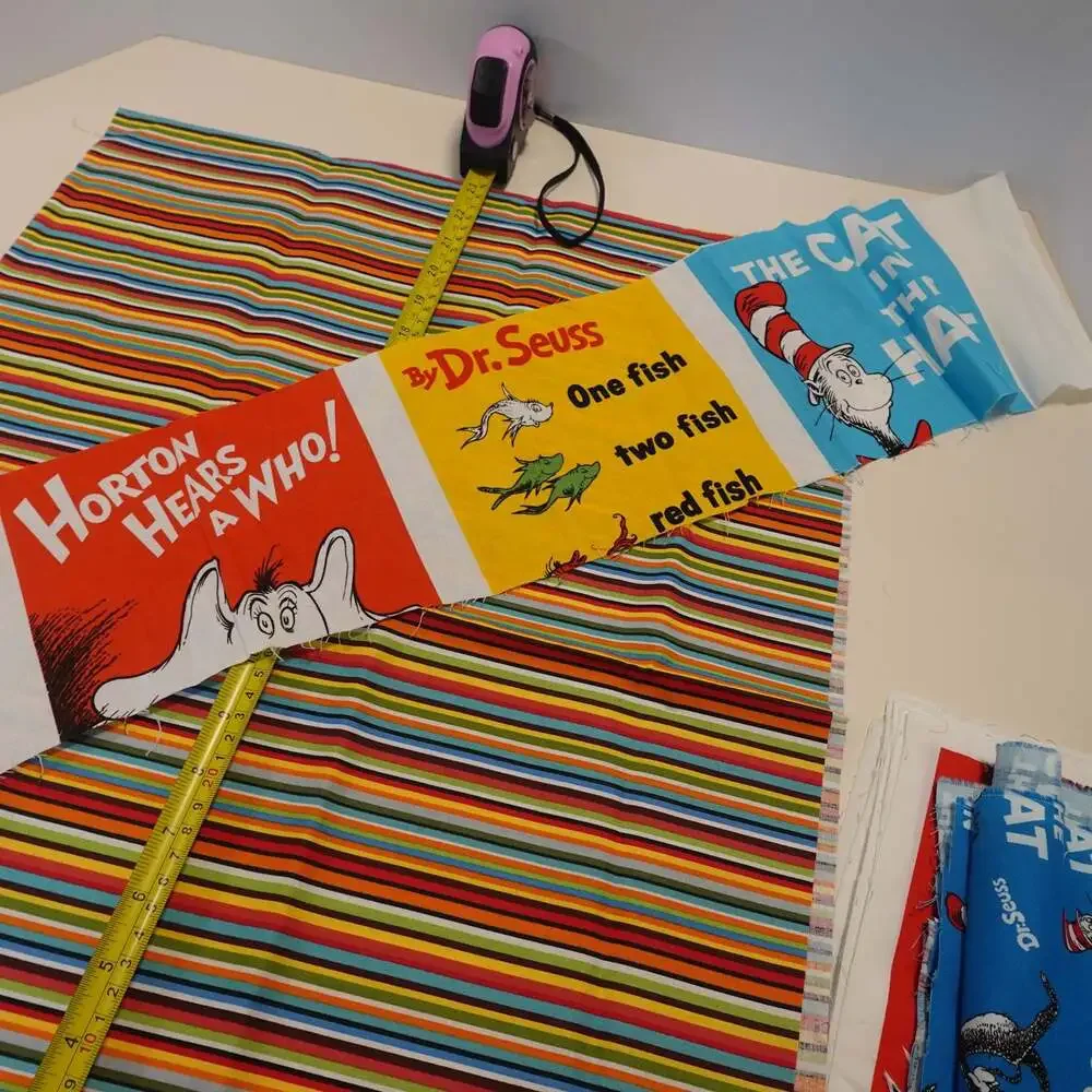 DR. Seuss “Celebrate Seuss” Book Titles  + other Seussy Cotton Fabric Panels